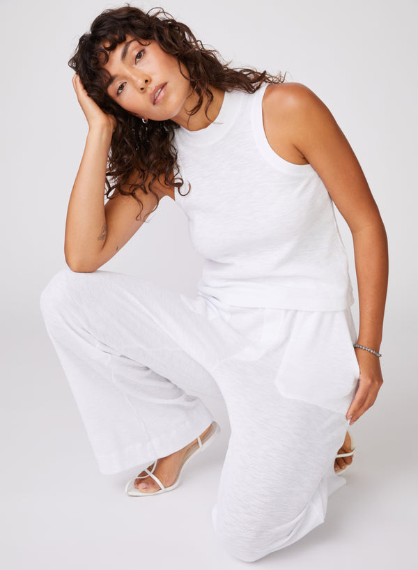 Stateside Thermal Slub Carpenter Pant In White