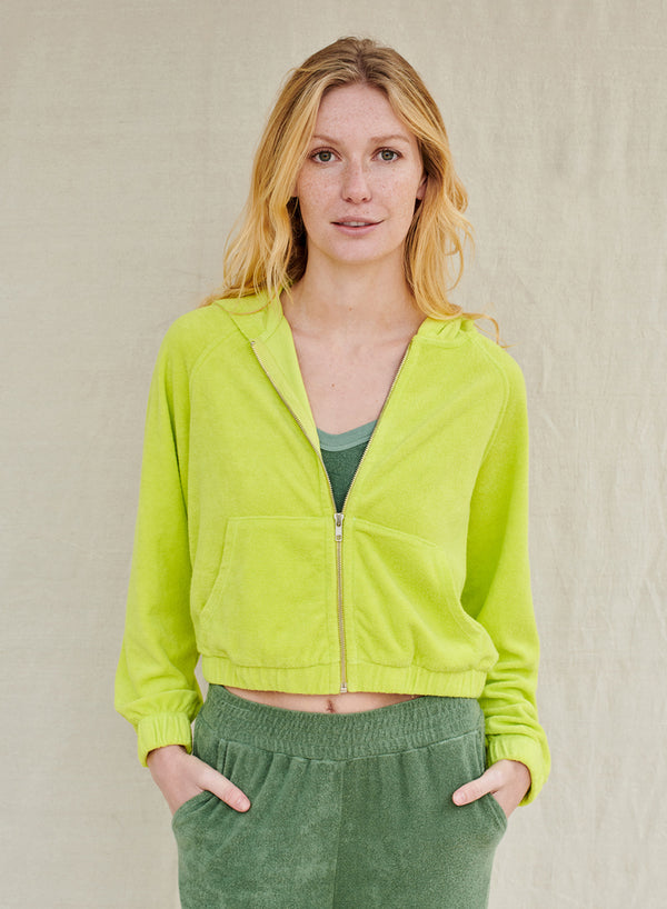 Stateside Towel Terry Zip Hoodie In Pear