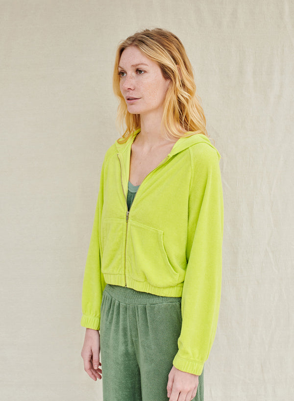 Stateside Towel Terry Zip Hoodie In Pear