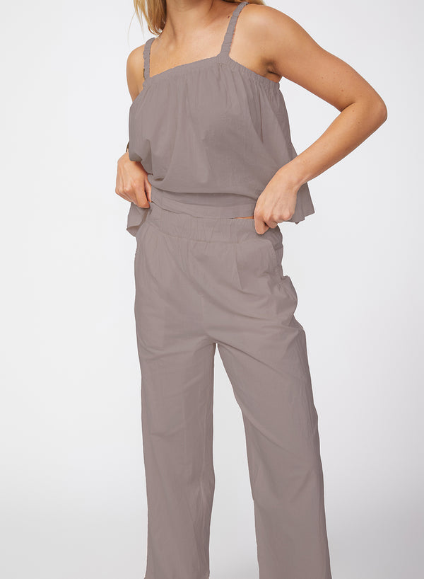 stateside Voile Wide Leg Trouser in Twig