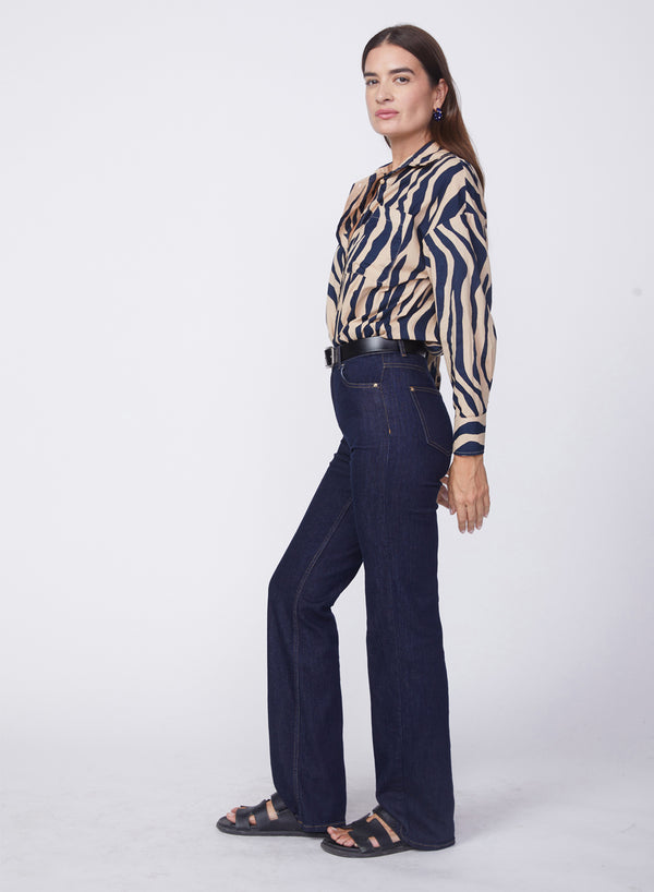 Stateside Zebra Voile Oversized Shirt In Almond