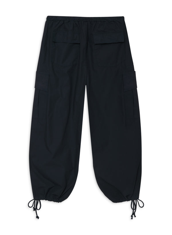 Stateside Structured Poplin Drawstring Cargo Pant In New Navy