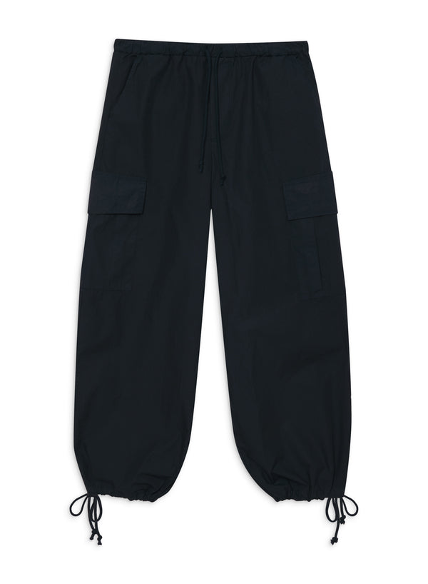 stateside Structured Poplin Drawstring Cargo Pant in New Navy