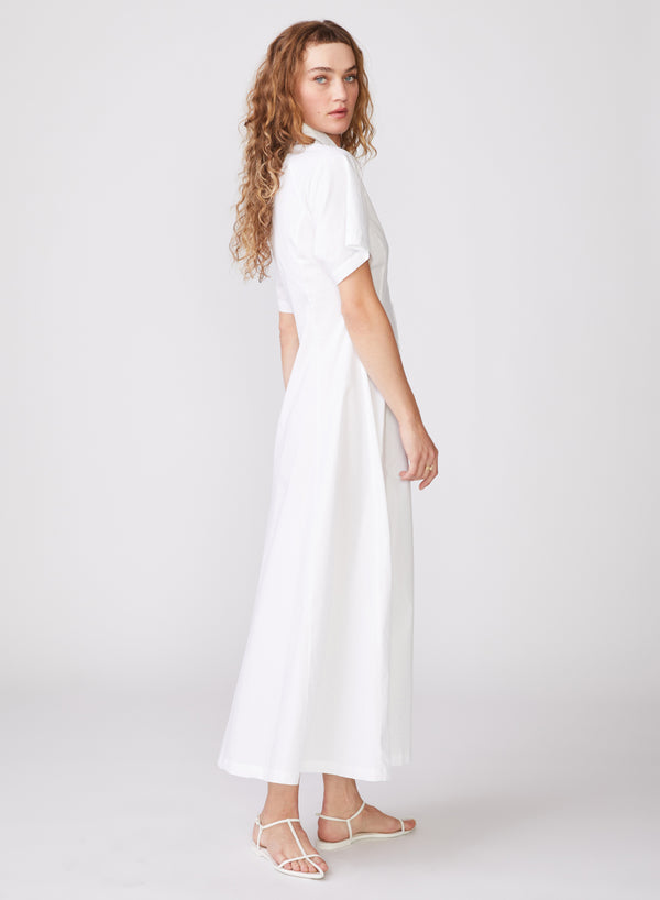 Stateside Structured Poplin Maxi Shirt Dress In White