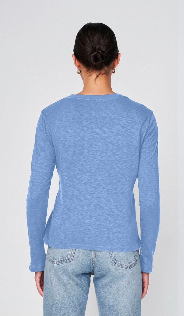 Stateside Supima Slub Jersey Long Sleeve Crew In Soft Blue