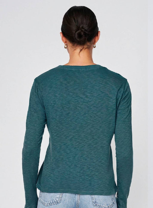 Stateside Supima Slub Jersey Long Sleeve Crew In Winter Green