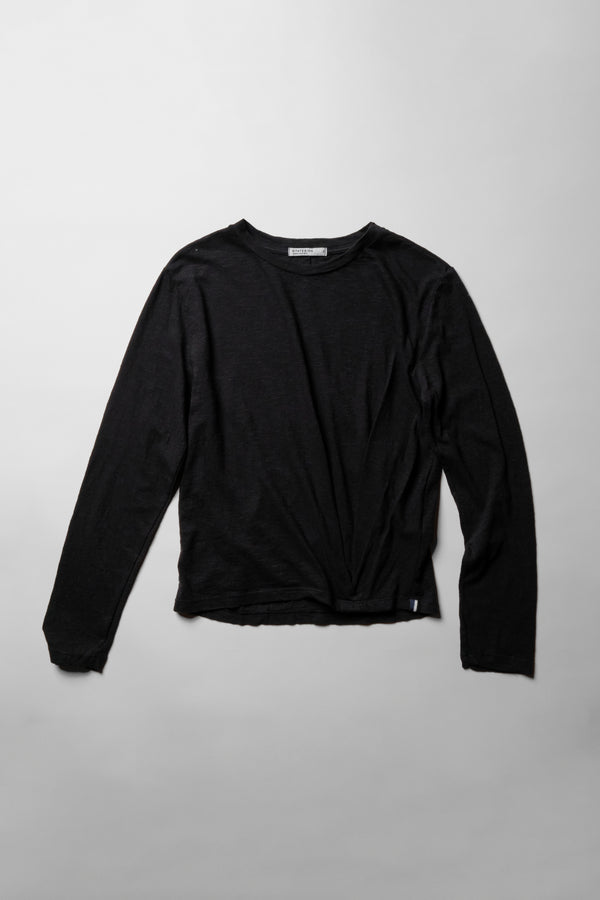 Stateside Supima Slub Jersey Long Sleeve Twist Tee In Black