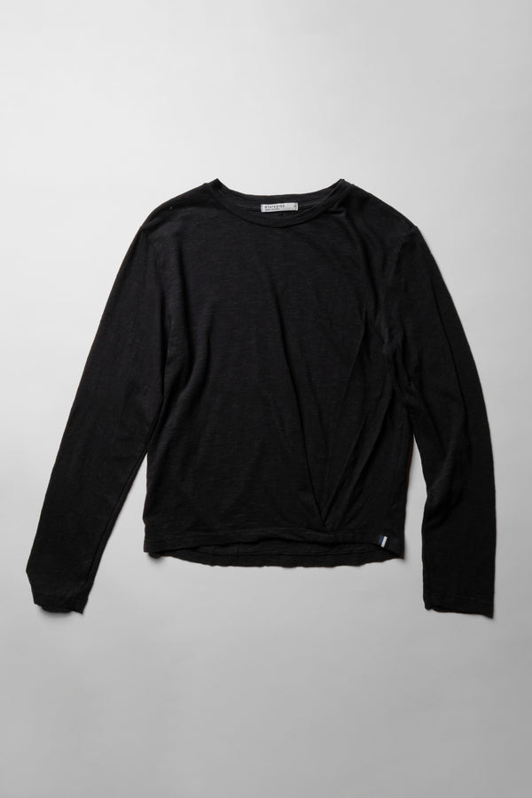 stateside Supima Slub Jersey Long Sleeve Twist Tee in Black
