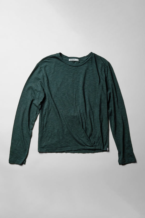 Stateside Supima Slub Jersey Long Sleeve Twist Tee In Everfall