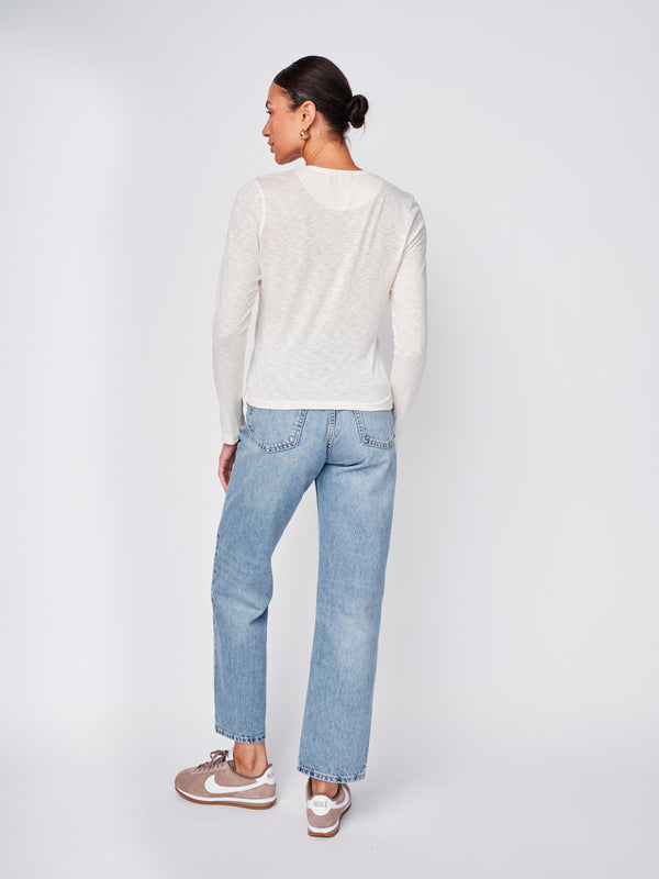 Stateside Supima Slub Jersey Long Sleeve Twist Tee In White