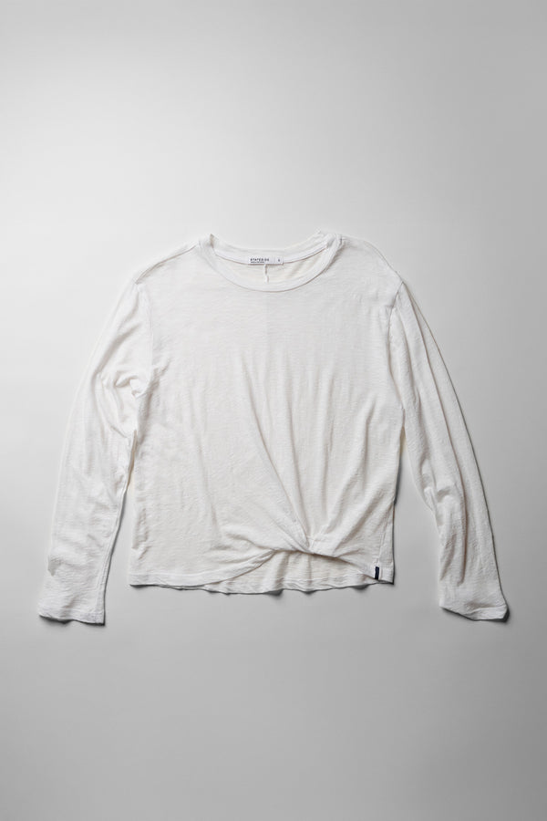 Stateside Supima Slub Jersey Long Sleeve Twist Tee In White