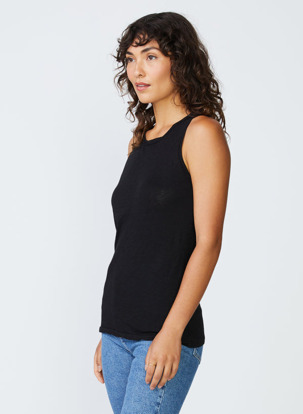 Stateside Supima Slub Jersey Racerback Tank Top In Black