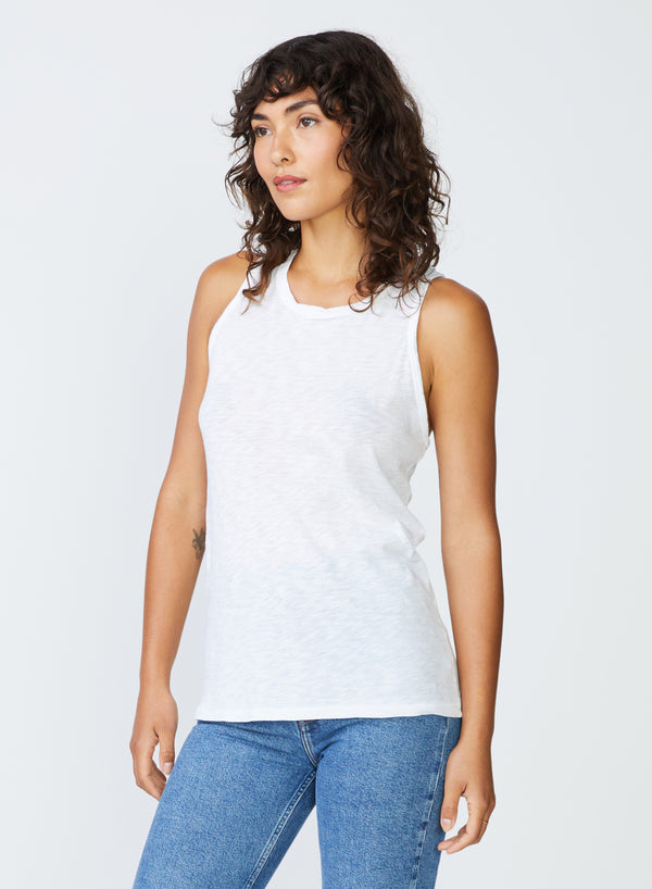 Stateside Supima Slub Jersey Racerback Tank Top In White