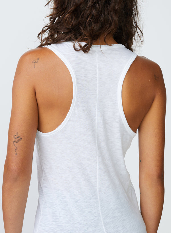 Stateside Supima Slub Jersey Racerback Tank Top In White