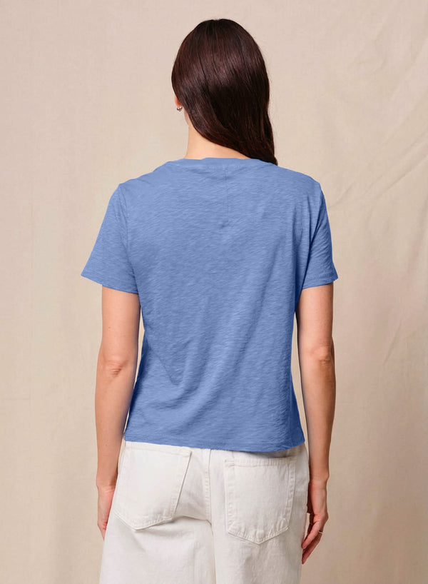 Stateside Supima Slub Jersey Short Sleeve Crew In Soft Blue