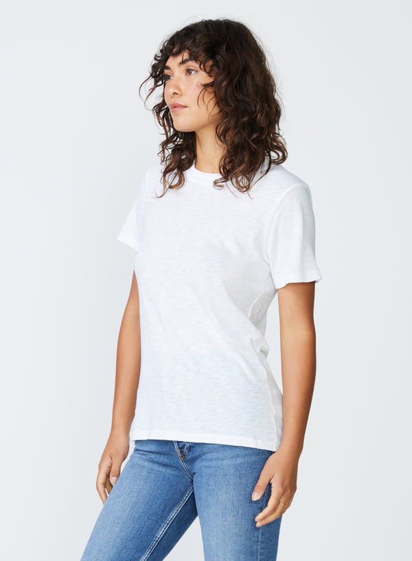 Stateside Supima Slub Jersey Short Sleeve Crew In White