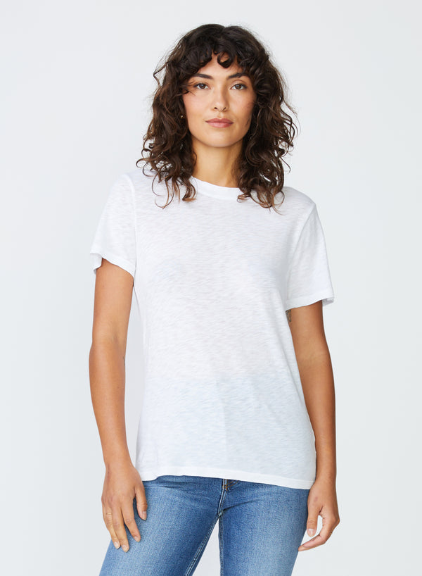 stateside Supima Slub Jersey Short Sleeve Crew in White