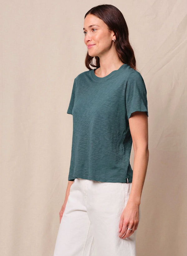 stateside Supima Slub Jersey Short Sleeve Crew in Winter Green