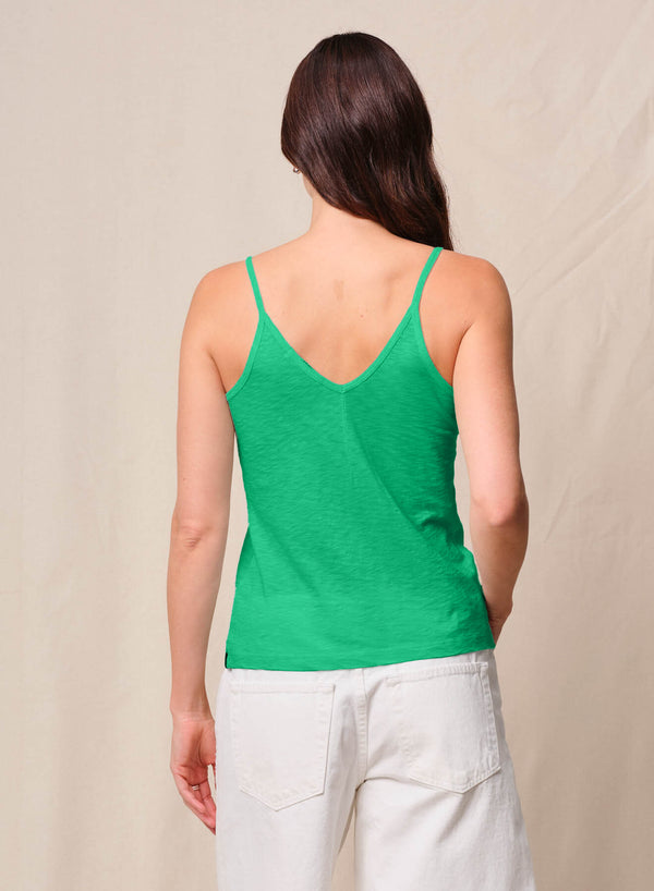 Stateside Supima Slub Jersey V-Neck Cami In Kelly Green