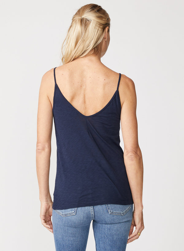 Stateside Supima Slub Jersey V-Neck Cami In New Navy