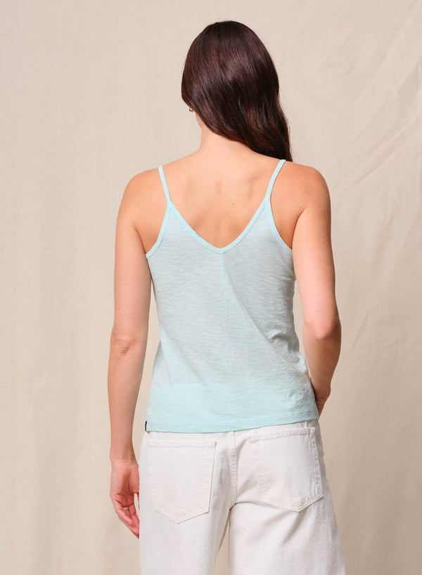 Stateside Supima Slub Jersey V-Neck Cami In Sea Glass
