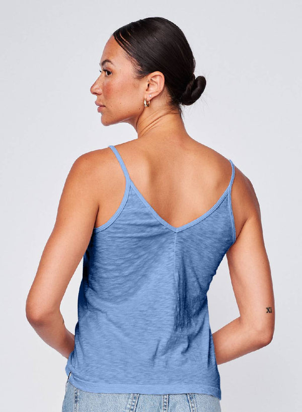 Stateside Supima Slub Jersey V-Neck Cami In Soft Blue
