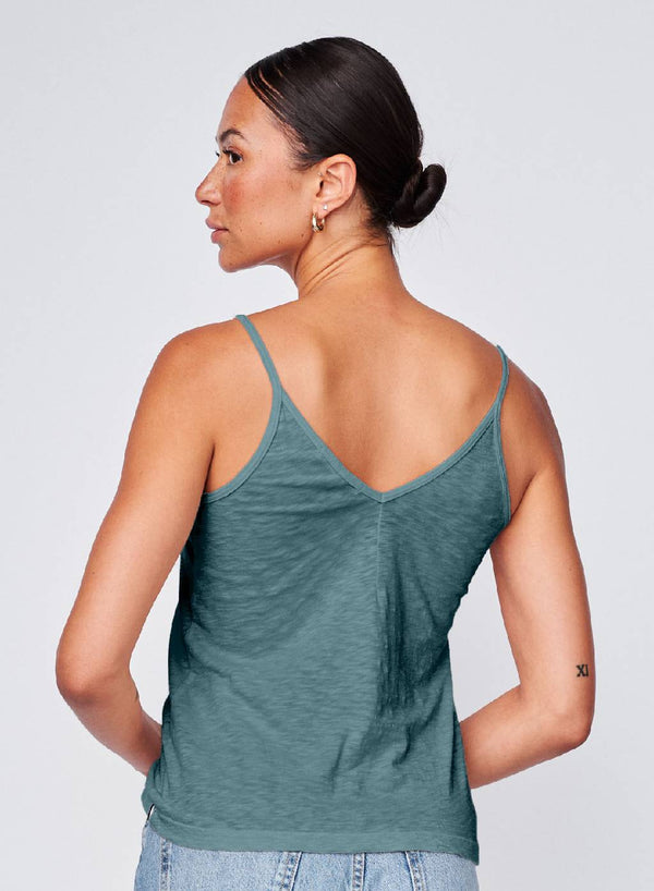 Stateside Supima Slub Jersey V-Neck Cami In Winter Green
