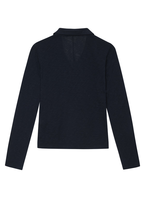 Stateside Supima Slub Ruched Front Shirt In New Navy