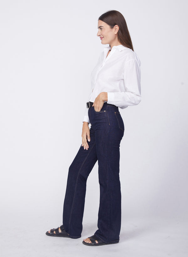 Stateside Voile Elastic Back Cropped Shirt In White