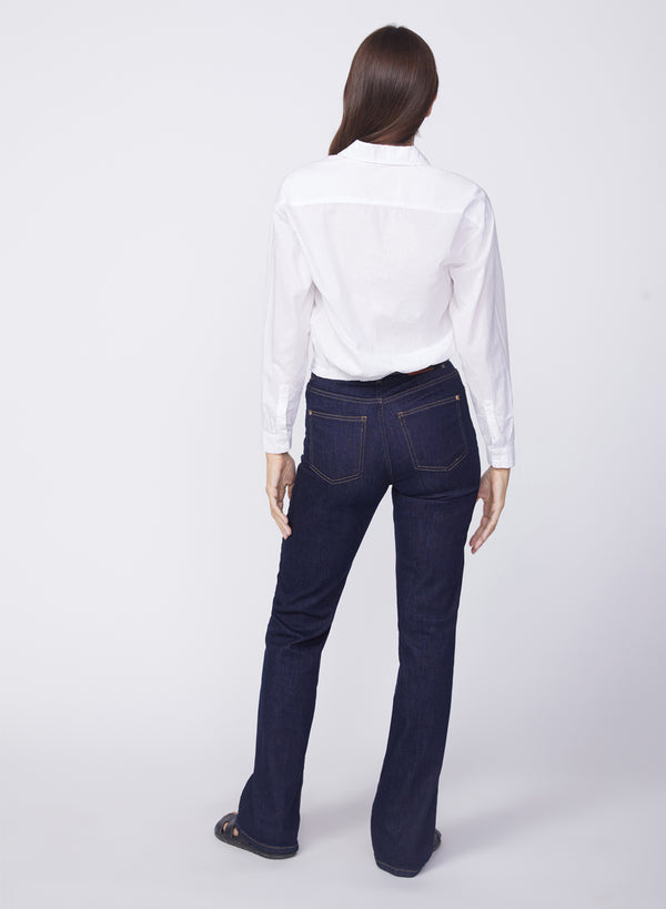 Stateside Voile Elastic Back Cropped Shirt In White