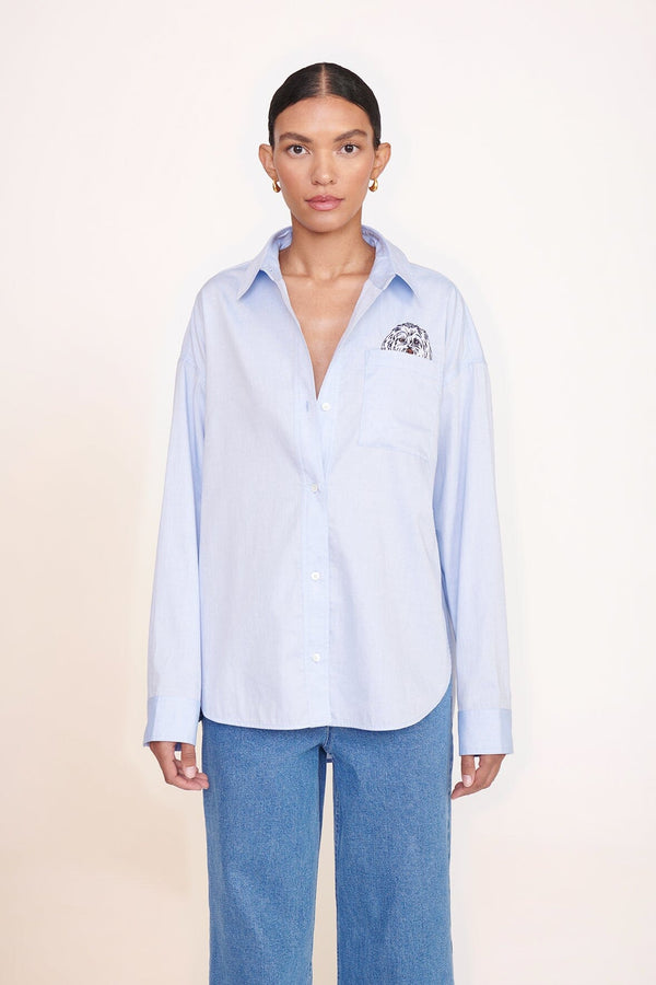 staud CUSTOM STAUD x C.BONZ CLASSIC OVERSIZED SHIRT OXFORD BLUE