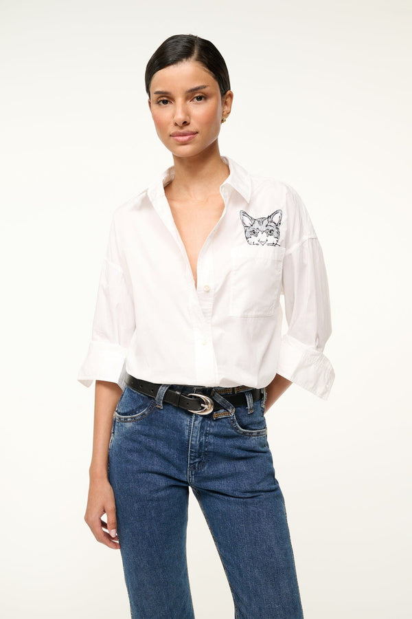 Staud CUSTOM STAUD X C.BONZ CLASSIC OVERSIZED SHIRT WHITE