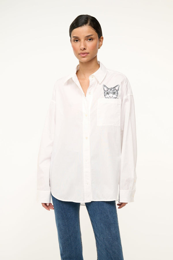 staud CUSTOM STAUD x C.BONZ CLASSIC OVERSIZED SHIRT WHITE