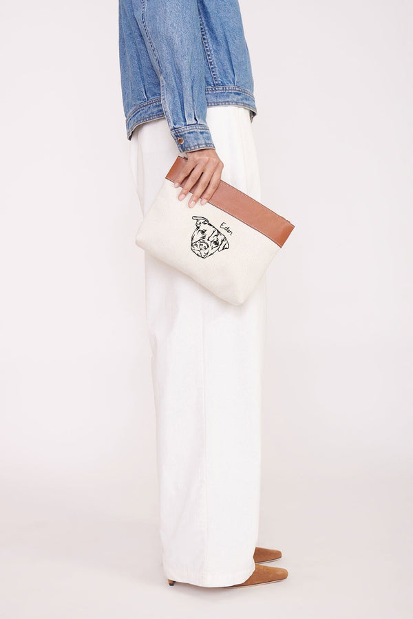 Staud CUSTOM STAUD X C.BONZ DUCKIE ZIP POUCH CREAM TAN