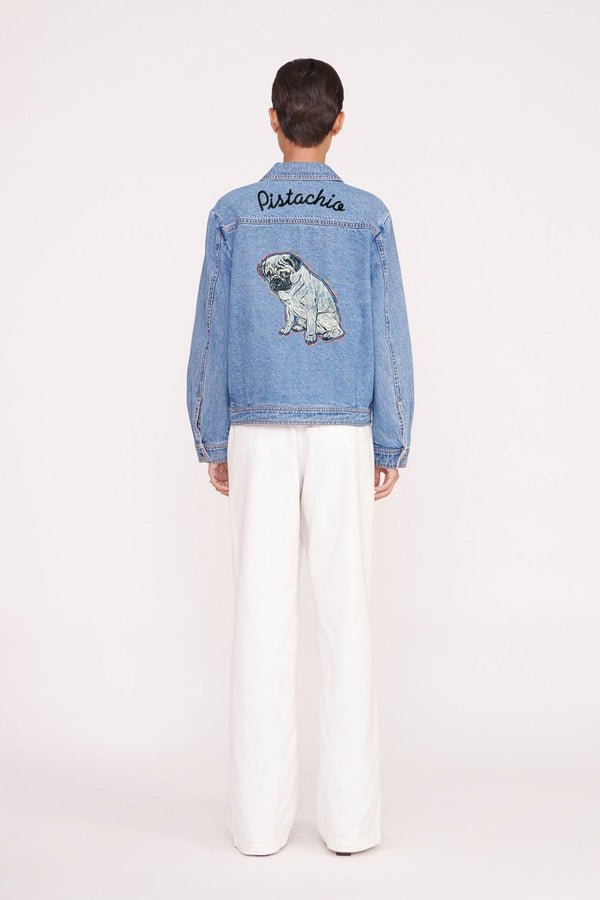 staud CUSTOM STAUD x C.BONZ OVERSIZED RYAN DENIM JACKET MEDIUM WASH