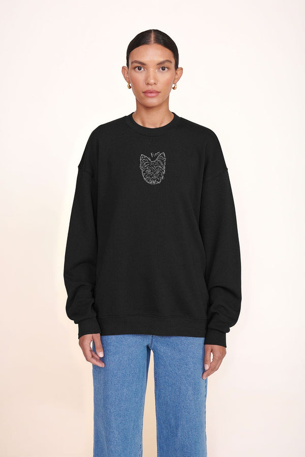staud CUSTOM STAUD x C.BONZ OVERSIZED SWEATSHIRT BLACK