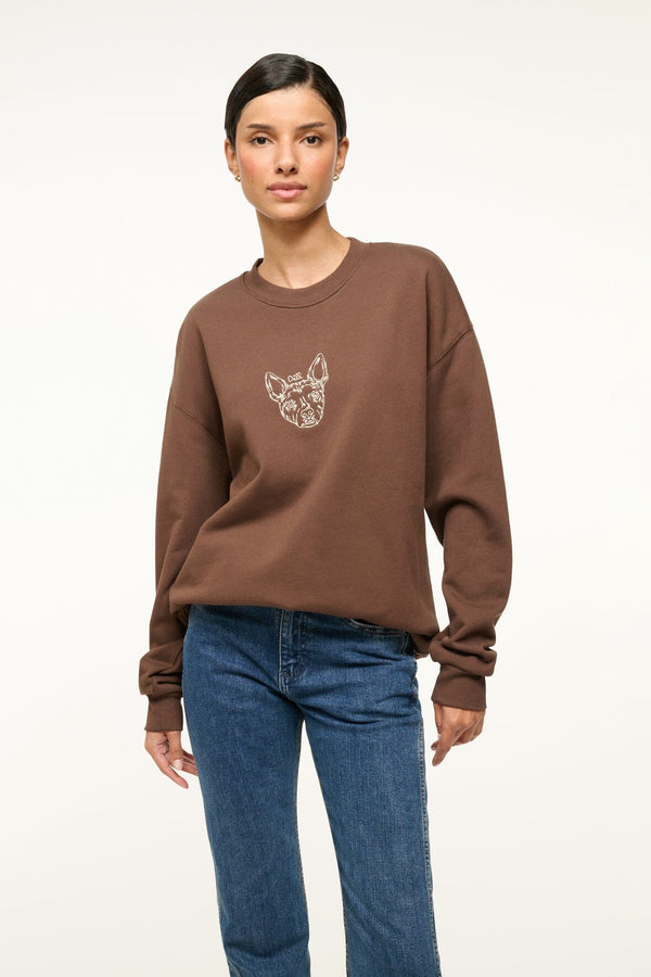 Staud CUSTOM STAUD X C.BONZ OVERSIZED SWEATSHIRT BROWN