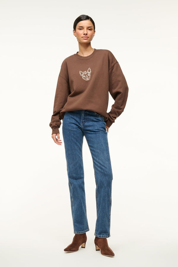 staud CUSTOM STAUD x C.BONZ OVERSIZED SWEATSHIRT BROWN
