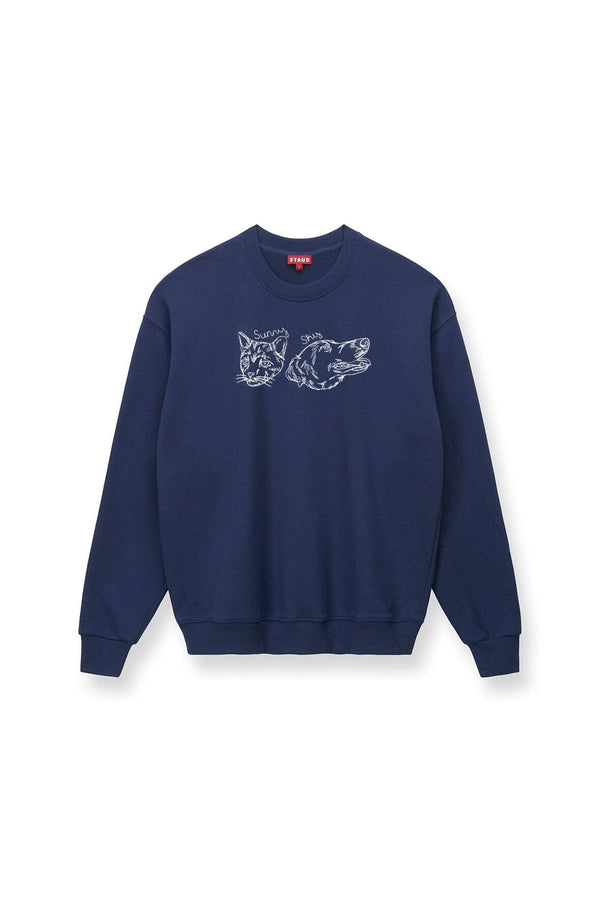 Staud CUSTOM STAUD X C.BONZ OVERSIZED SWEATSHIRT NAVY