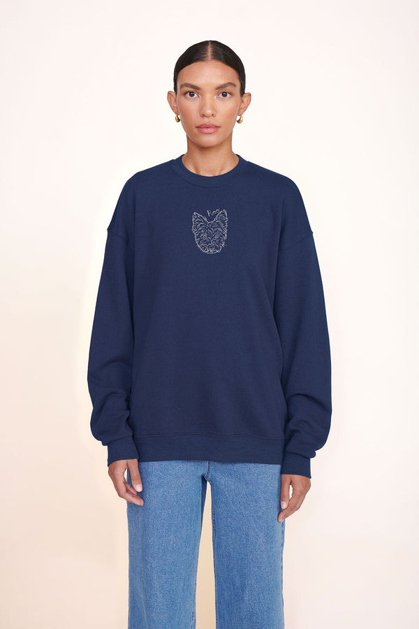 staud CUSTOM STAUD x C.BONZ OVERSIZED SWEATSHIRT NAVY