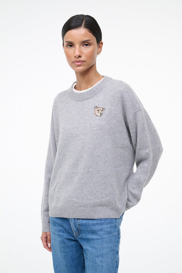 staud CUSTOM STAUD x C.BONZ SERRANO CASHMERE SWEATER HEATHER GREY