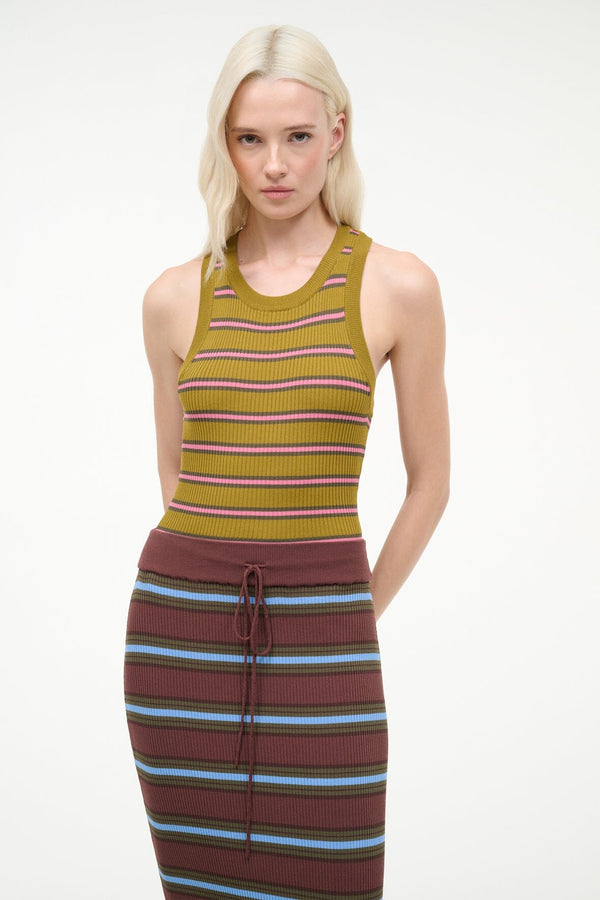 Staud ABBOTT DRESS REDONDO STRIPE MULTI