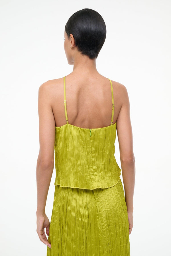 Staud AKARI TOP CHARTREUSE PLISSE