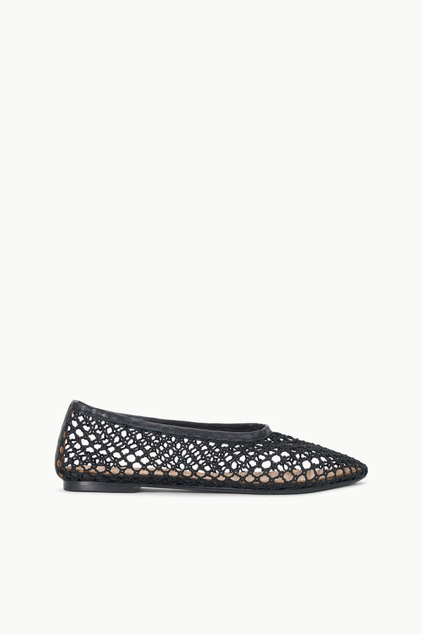 staud ALBA BALLET FLAT BLACK NETTING