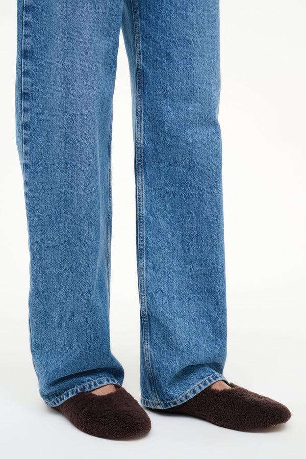 Staud ALBA BALLET FLAT ESPRESSO SHEARLING