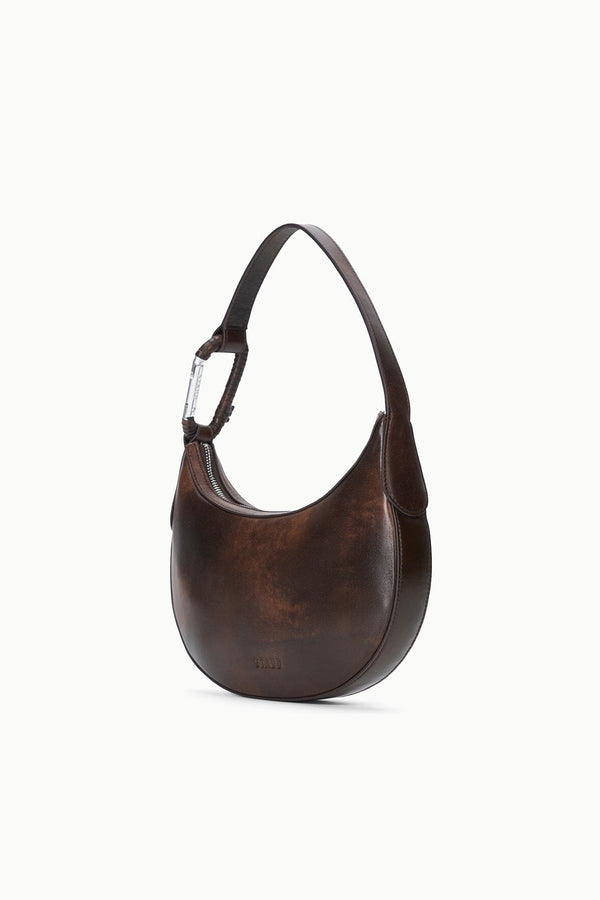 Staud ALDEN SHOULDER BAG ESPRESSO DISTRESSED