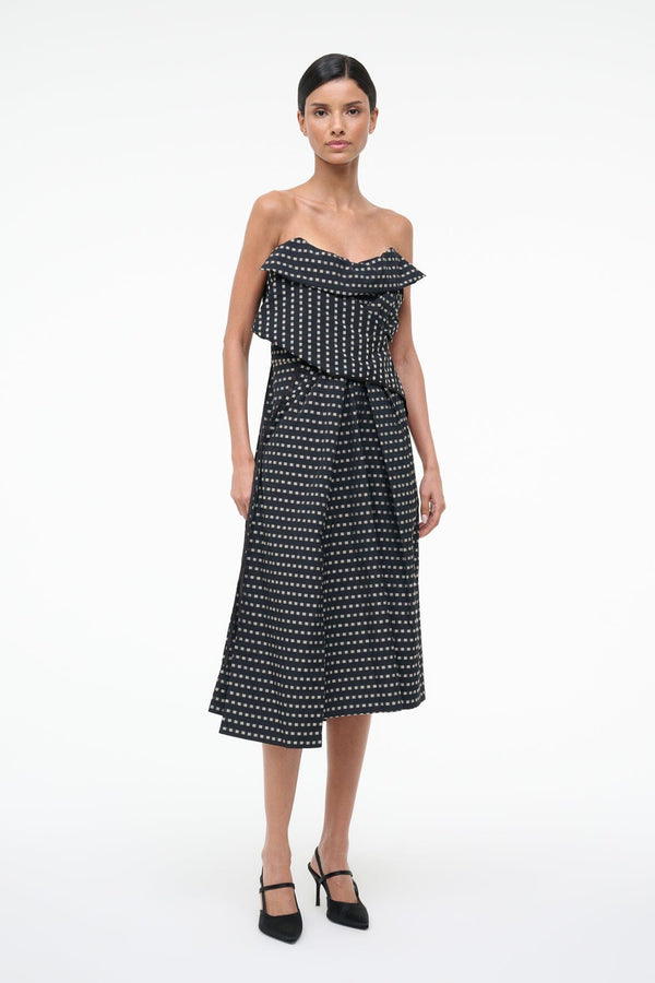 staud ALESSIA DRESS BLACK GEO