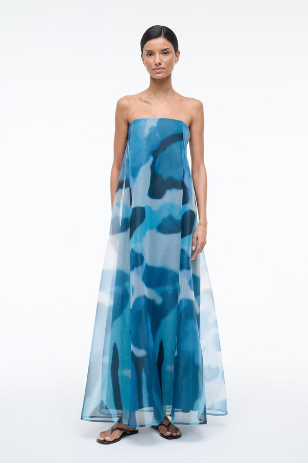 staud ALLYSON DRESS BLUE HAZE