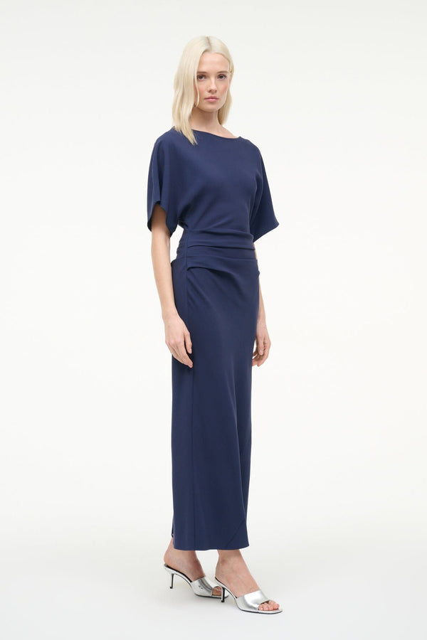 Staud AMELIE DRESS NAVY