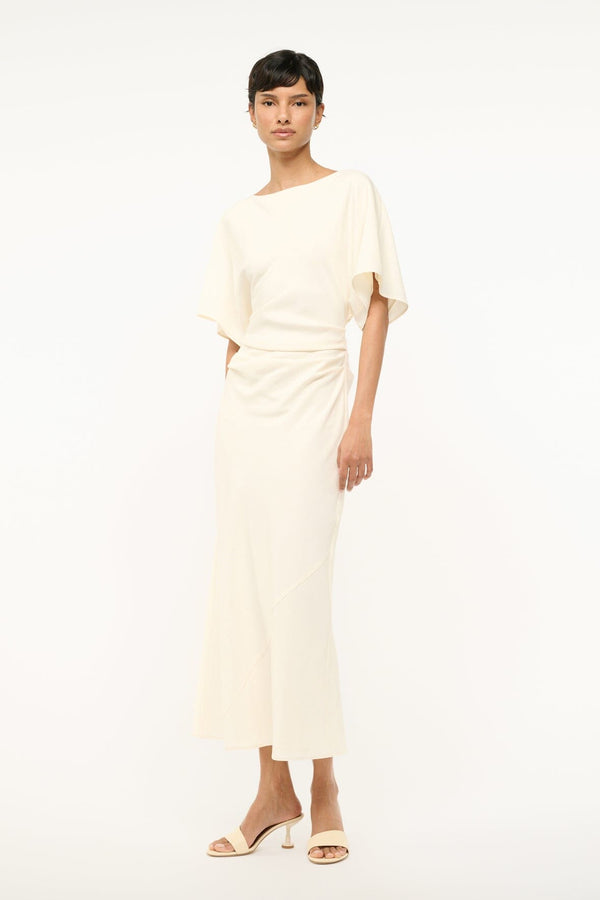 Staud AMELIE MIDI DRESS IVORY